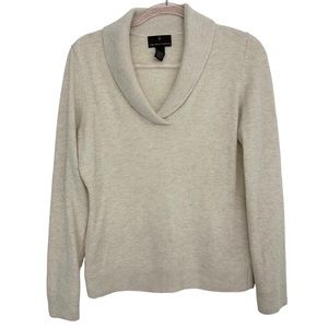 Vintage Angora Lambswool Knit Sweater Pullover Shawl Collar